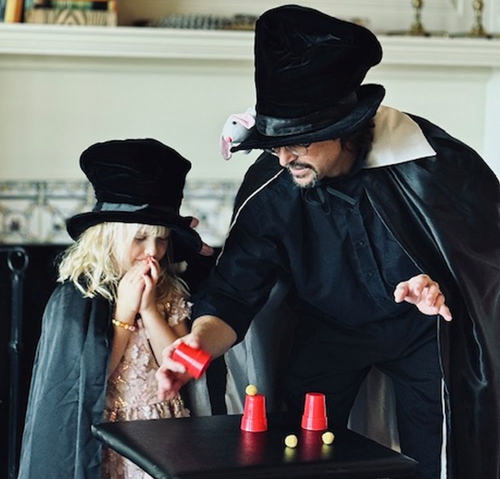 Guest of honor in magician costume-finale performance photo.